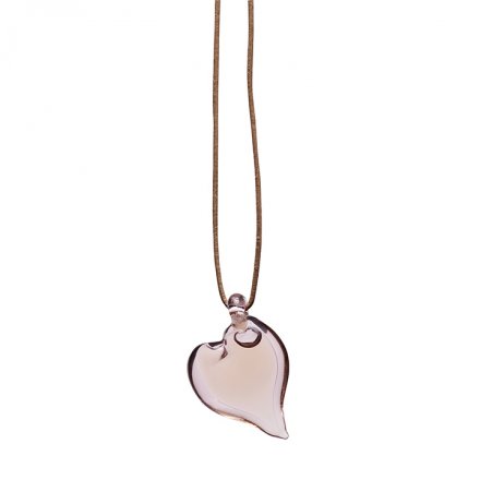 Love Pendant, pink glass